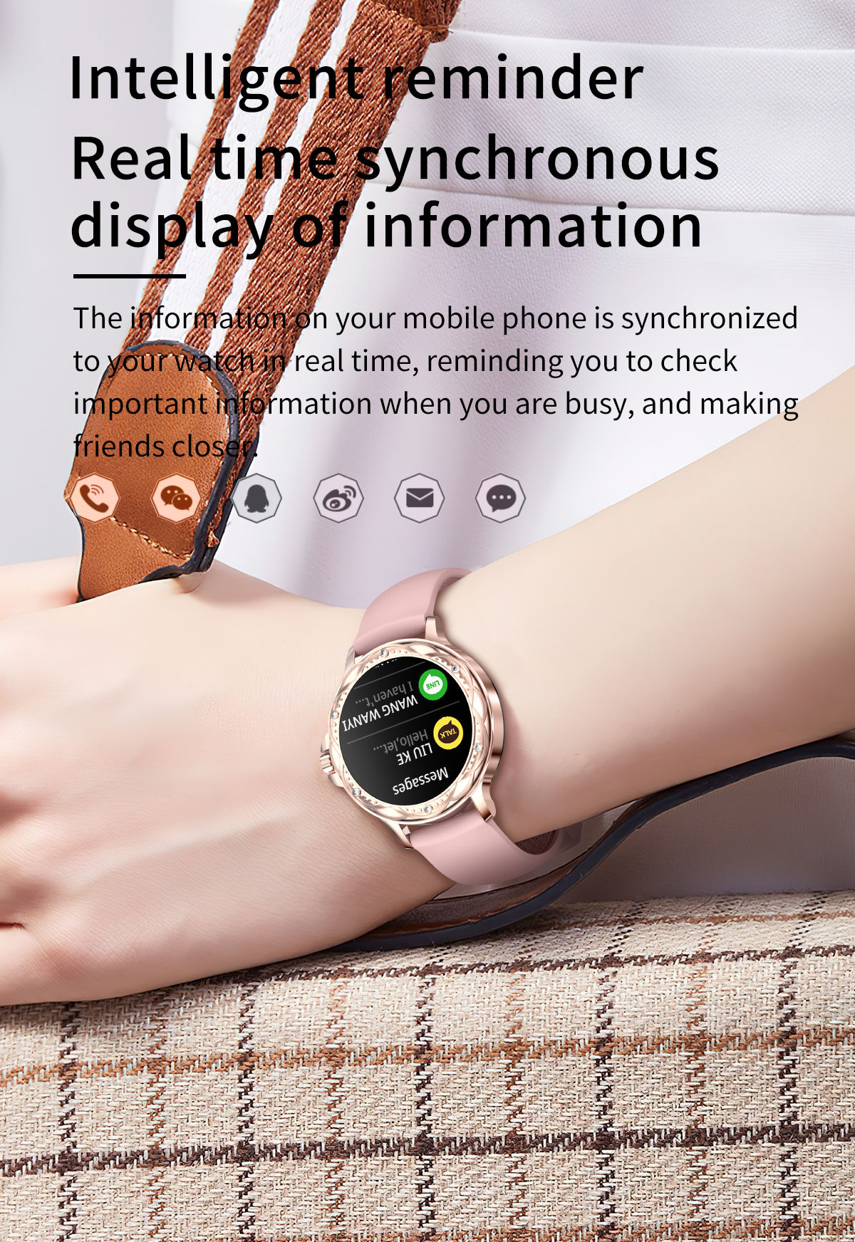 Fashion Smartwatch Lcd Display Ladies Gift Smart Bracelets Wearable Devices Smart Watch 4g