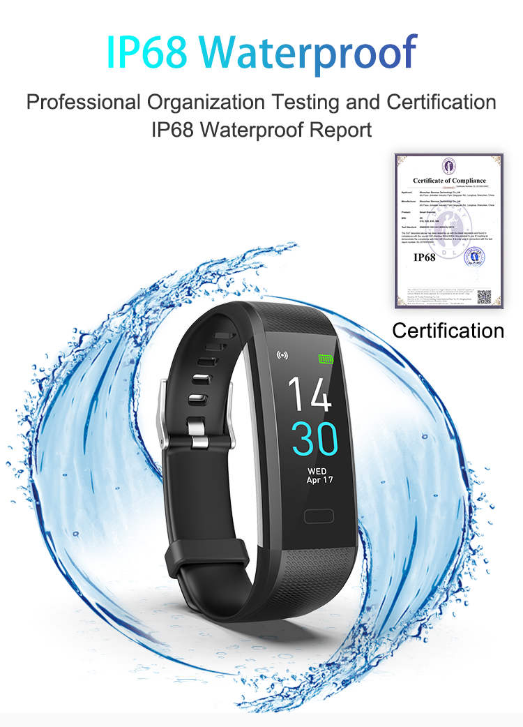 Fashion sports BT android relogio inteligente fitness watch smart bracelet with sos ip68 smart wristwatch waterproof