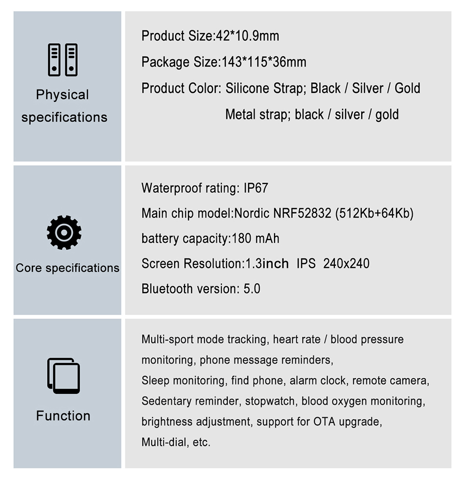 High Quality Waterproof Smart Watch with Blood Pressure Heart Rate Healthy Tracker BT Smart Bracelet