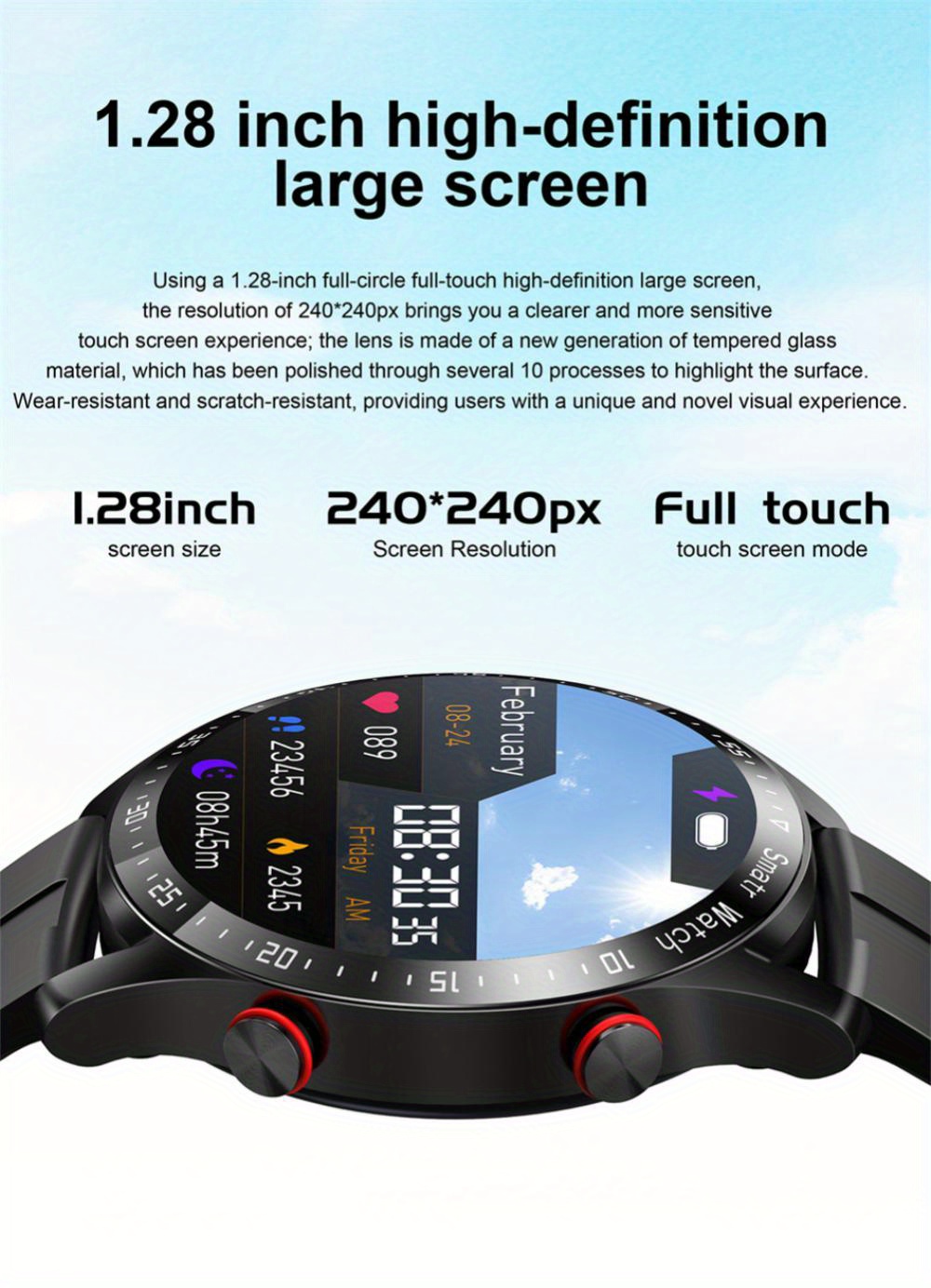 LCD relogio smartwatch bracelet relojes hombre waterproof stainless steel smart watch for men 2024