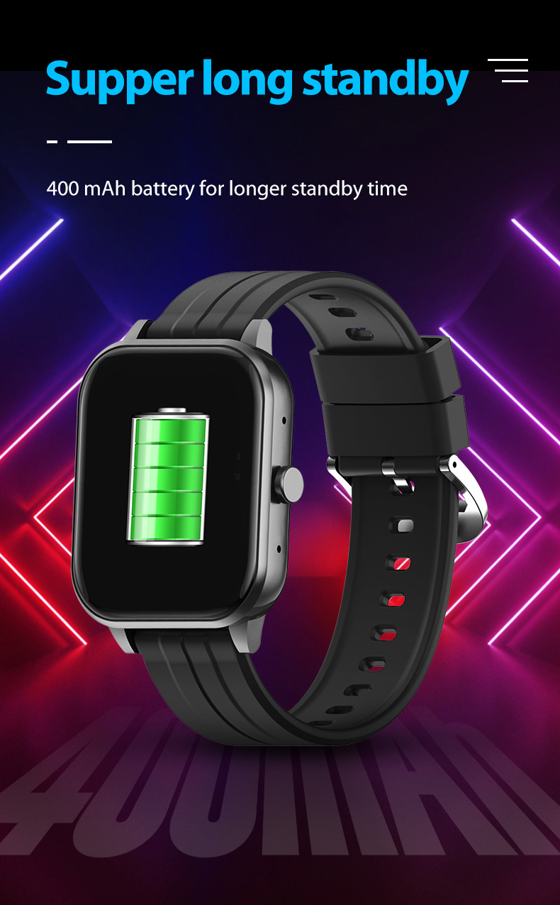 Large battery and low power consumption H Band APP 1.54 inch screen dial number smart watch stainless steel