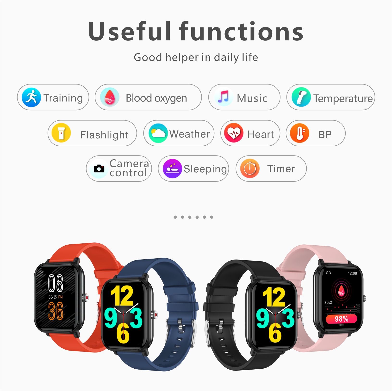 Original Q9 PRO Smart Watch 1.7 Inch Men Full Touch Fitness Tracker Waterproof Heart Rate Sleep Monitor Women Men Smartwatch