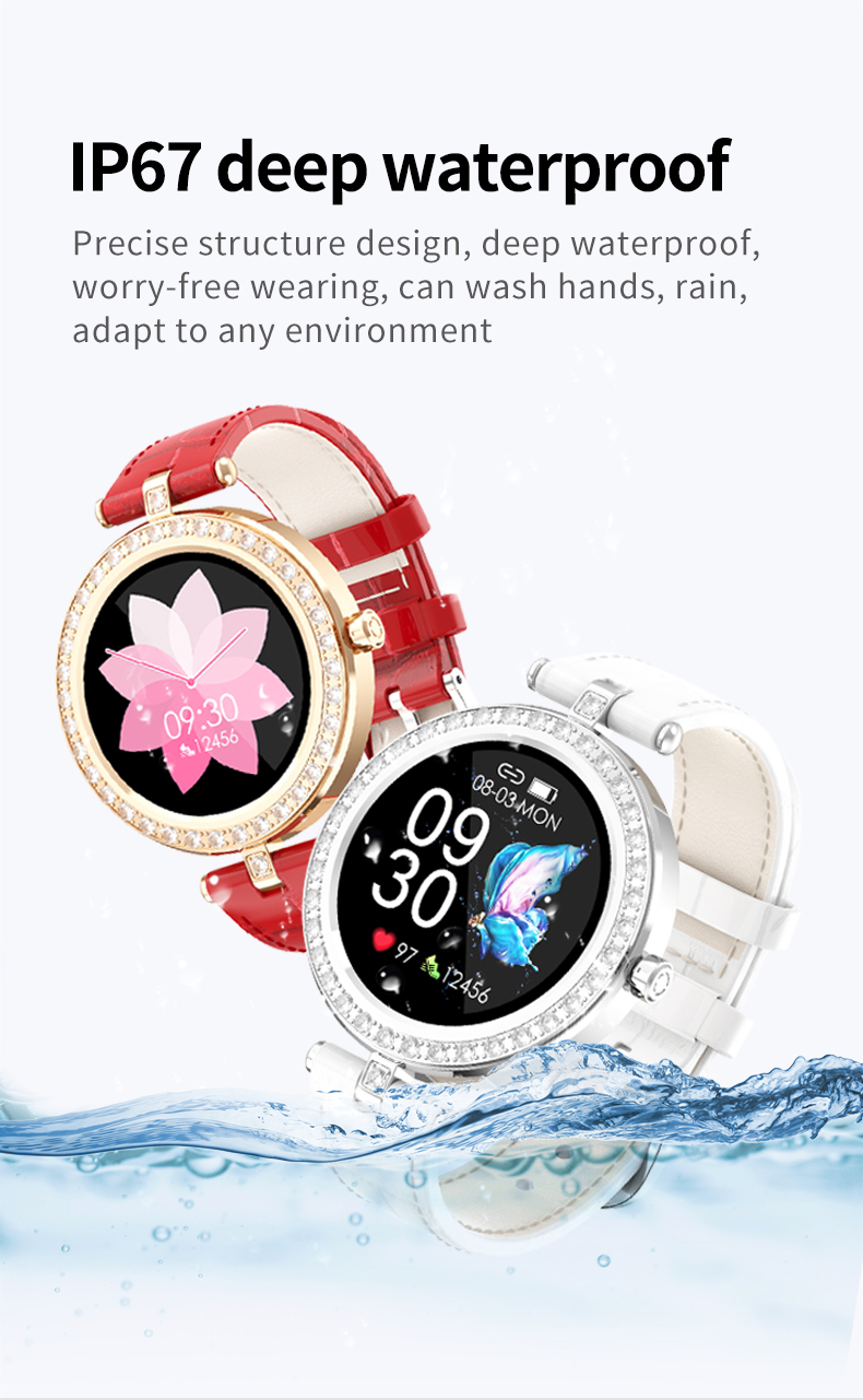 S28 Stylish Women Smart Watch Round Screen Smartwatch for Girl Heart Rate Blood Pressure Monitor Compatible For Android and IOS