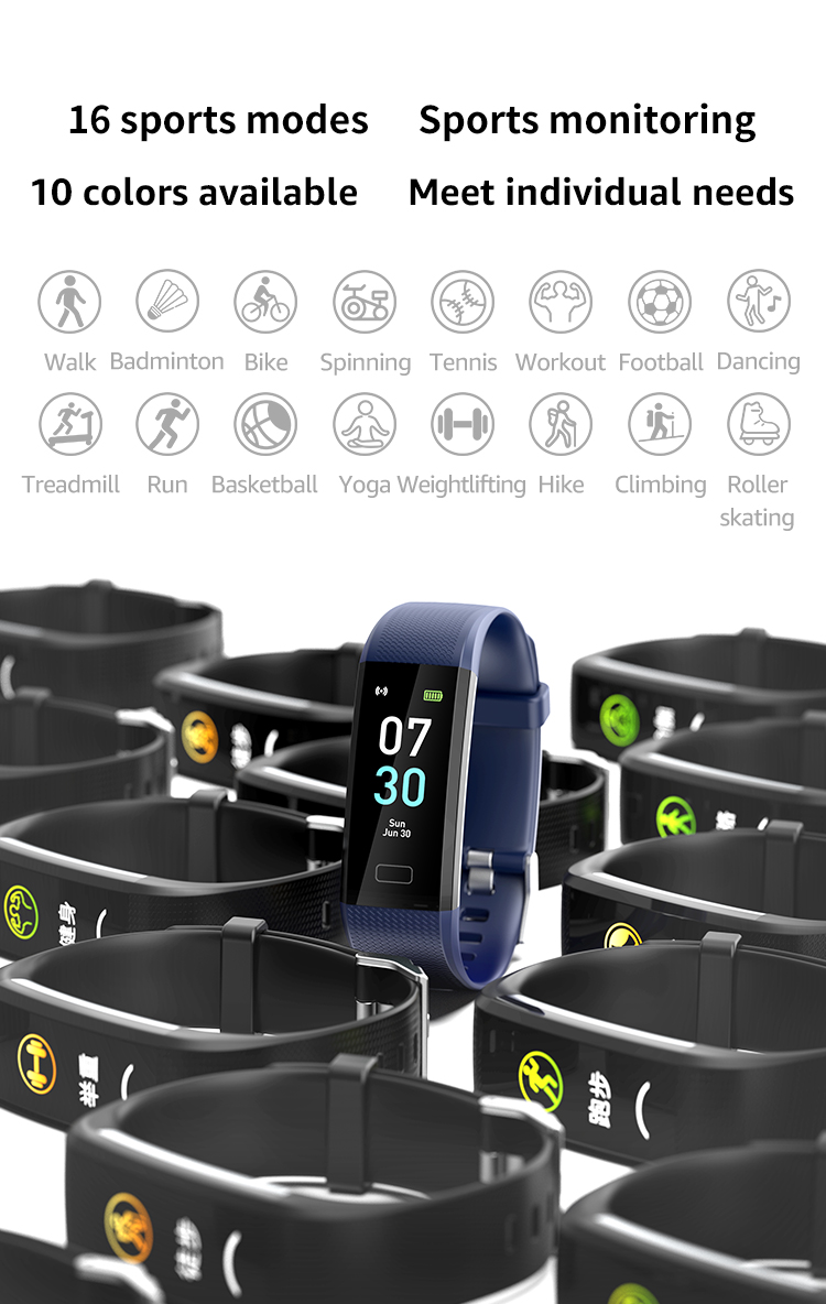 S5 2.0 Smart Bracelet Men Women Heart Rate Blood Pressure Health Waterproof Smart Watch BT Watch Wristband Fitness Tracker