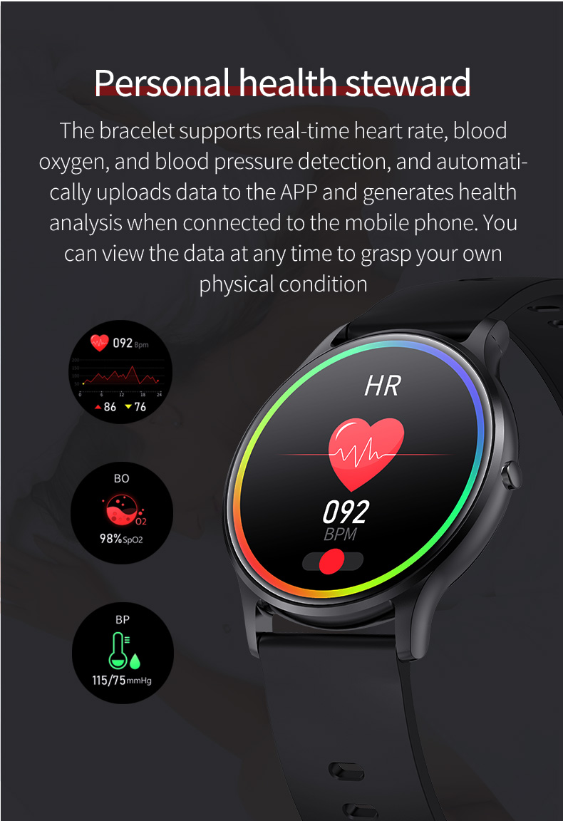 new trendy montre intelligente touch screen smartwatch smart-uhren healthy heart rate monitoring smart watch for men