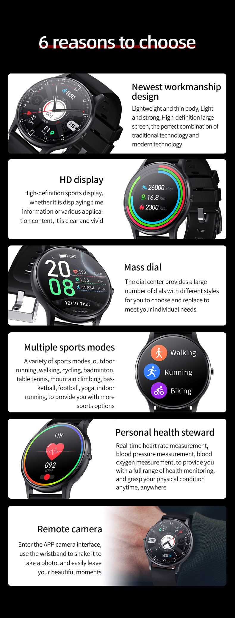 new trendy montre intelligente touch screen smartwatch smart-uhren healthy heart rate monitoring smart watch for men