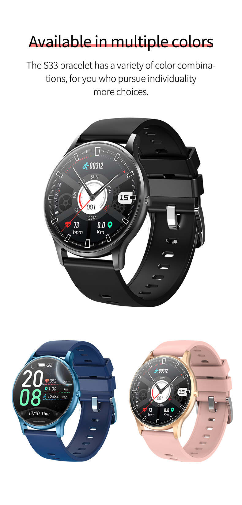 new trendy montre intelligente touch screen smartwatch smart-uhren healthy heart rate monitoring smart watch for men