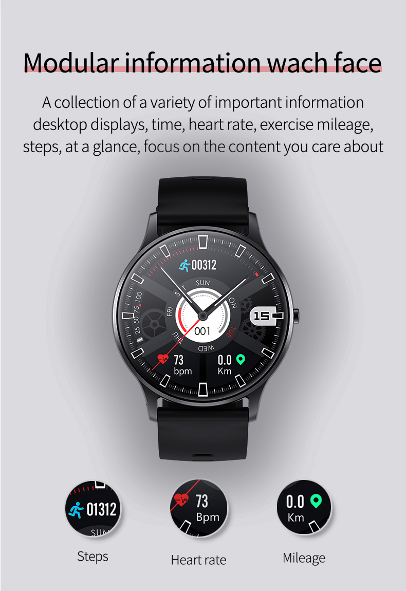 new trendy montre intelligente touch screen smartwatch smart-uhren healthy heart rate monitoring smart watch for men