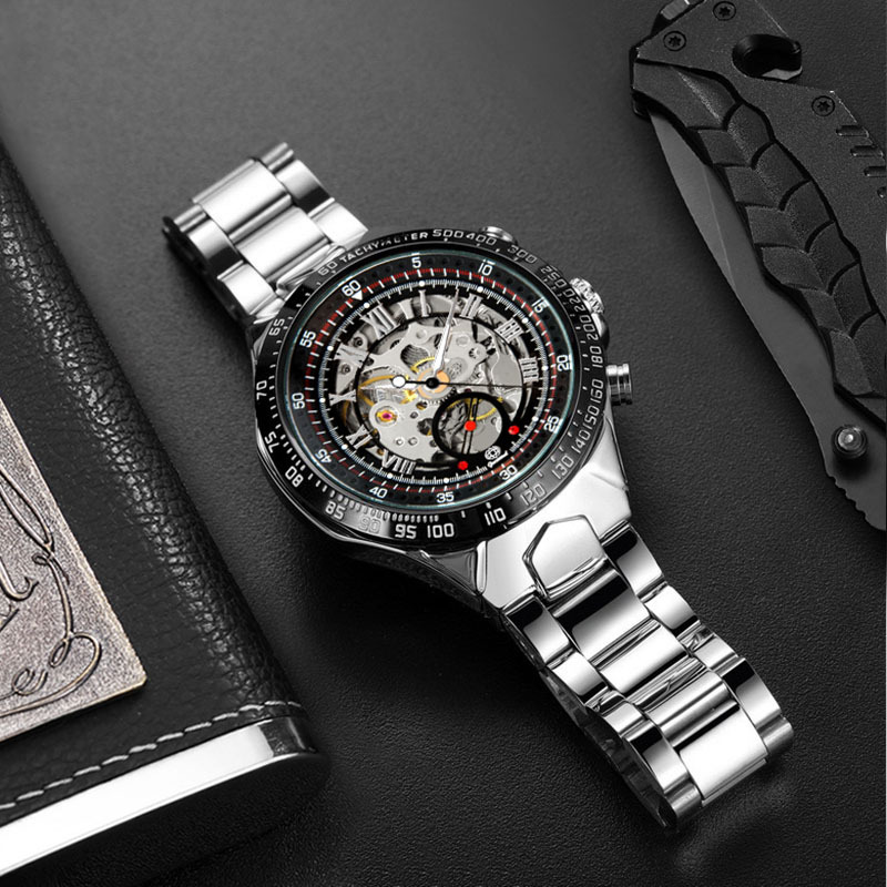 GUCAMEL Mechanical Sport Design Fashion Watch Mens Watches Top Brand Montre Homme Clock wrist Automatic Skeleton Watch