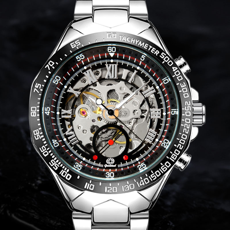 GUCAMEL Mechanical Sport Design Fashion Watch Mens Watches Top Brand Montre Homme Clock wrist Automatic Skeleton Watch