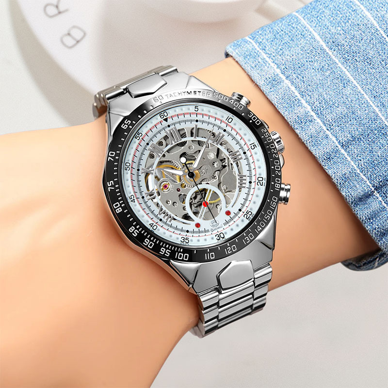 GUCAMEL Mechanical Sport Design Fashion Watch Mens Watches Top Brand Montre Homme Clock wrist Automatic Skeleton Watch