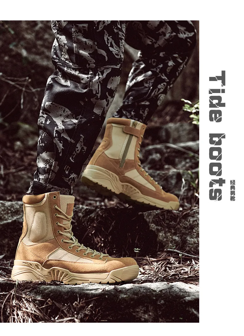 Boots Men′ S High Top Desert Tactical Boots Fans Outdoor Hiking