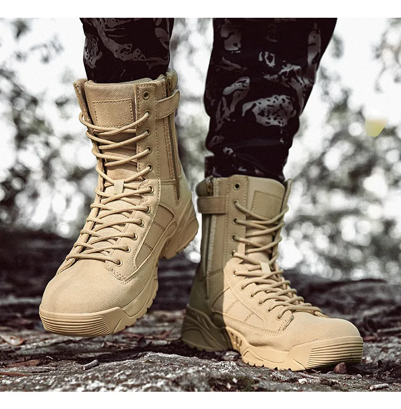 Boots Men′ S High Top Desert Tactical Boots Fans Outdoor Hiking