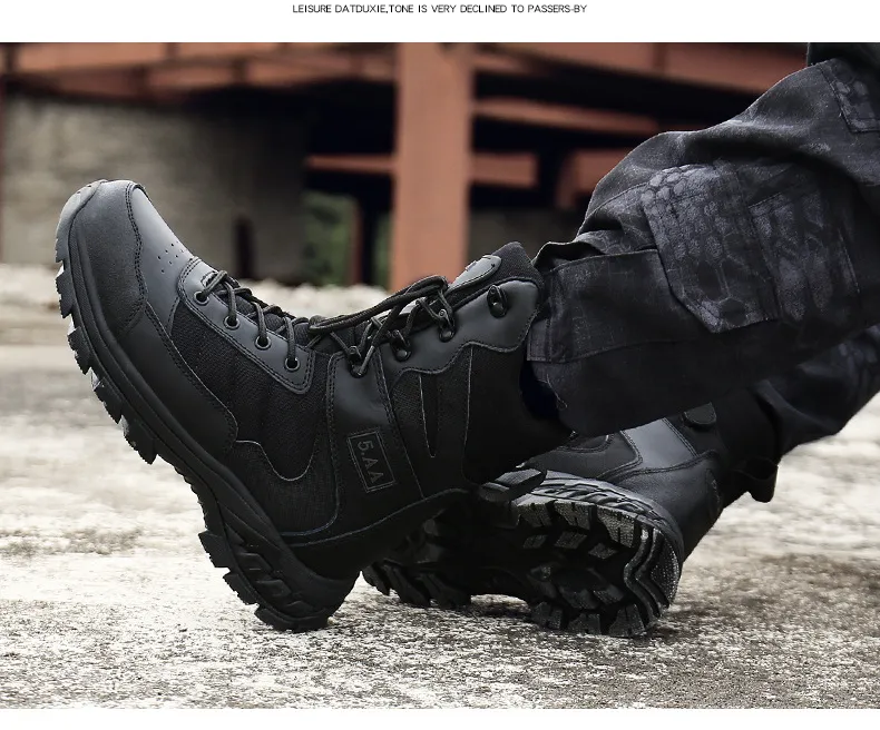 Combat Boots Anti-Slip Wear-Resistant Field Boots Men High Top Outdoor