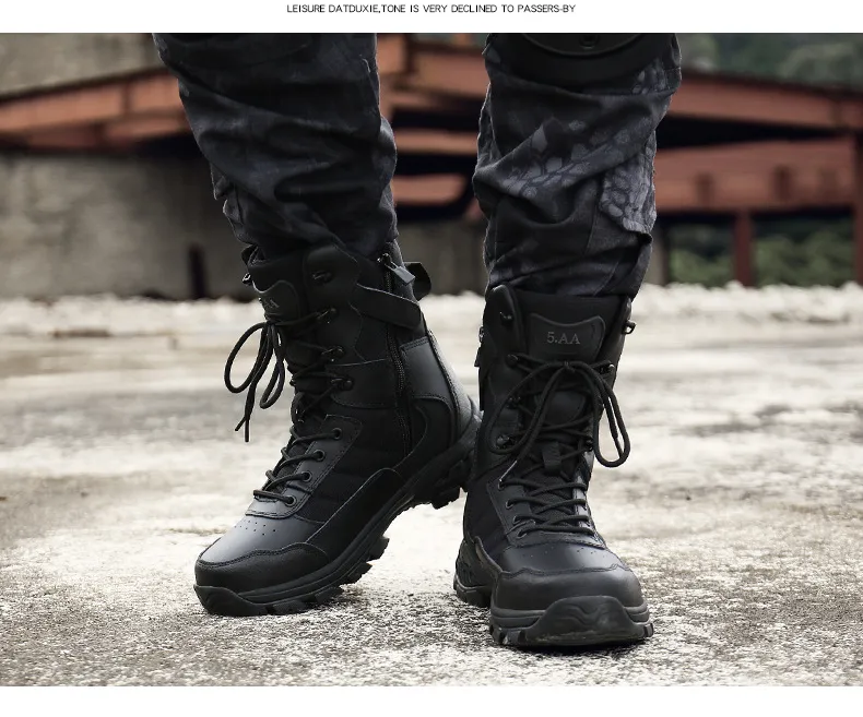 Combat Boots Anti-Slip Wear-Resistant Field Boots Men High Top Outdoor