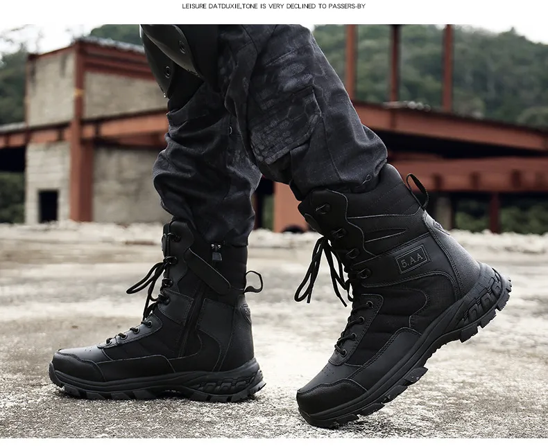 Combat Boots Anti-Slip Wear-Resistant Field Boots Men High Top Outdoor