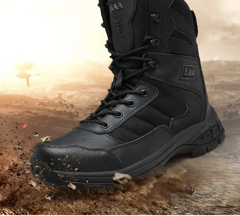 Combat Boots Anti-Slip Wear-Resistant Field Boots Men High Top Outdoor