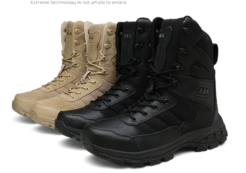 Combat Boots Anti-Slip Wear-Resistant Field Boots Men High Top Outdoor