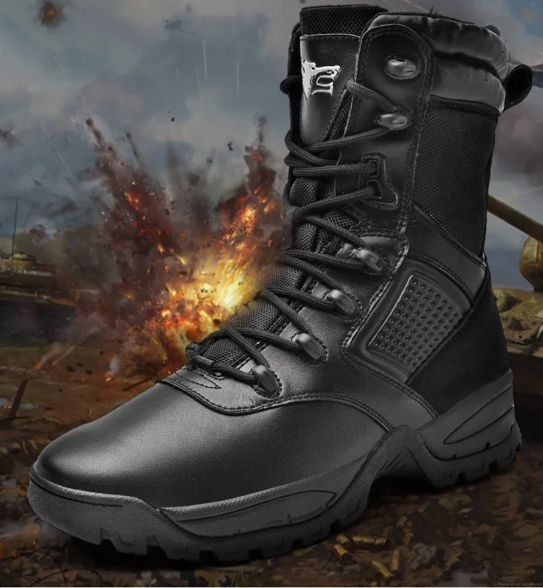 Combat Boots High-Top Field Hiking Winter Warm Men′ Outdoor Flying Shoes