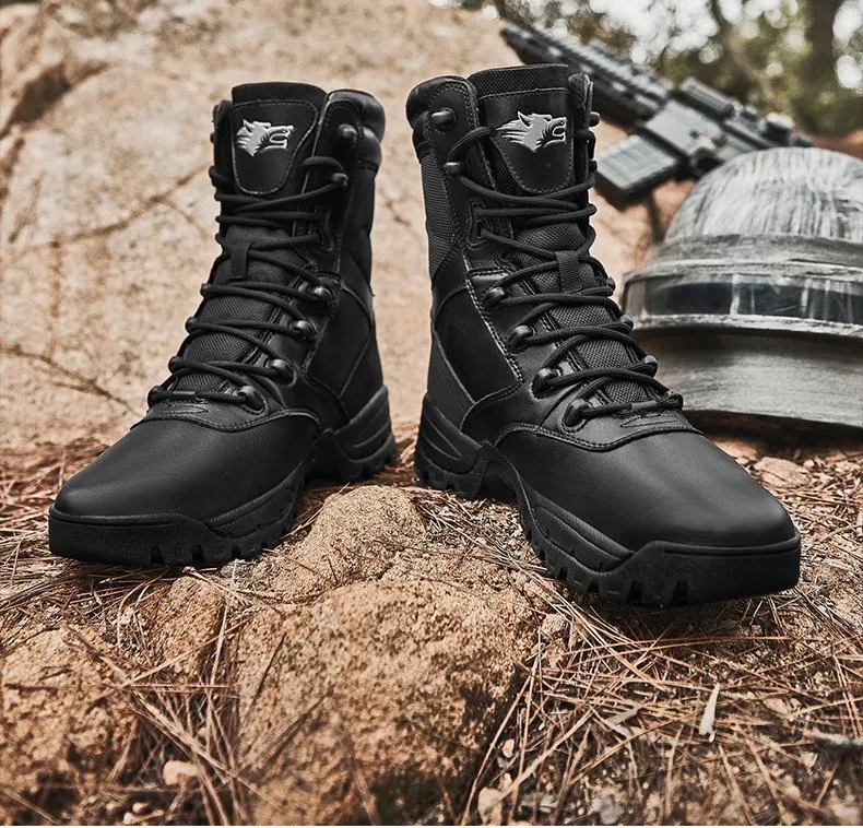 Combat Boots High-Top Field Hiking Winter Warm Men′ Outdoor Flying Shoes