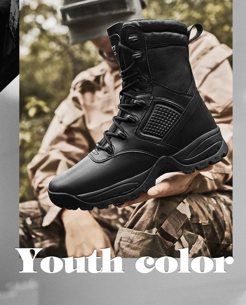 Combat Boots High-Top Field Hiking Winter Warm Men′ Outdoor Flying Shoes