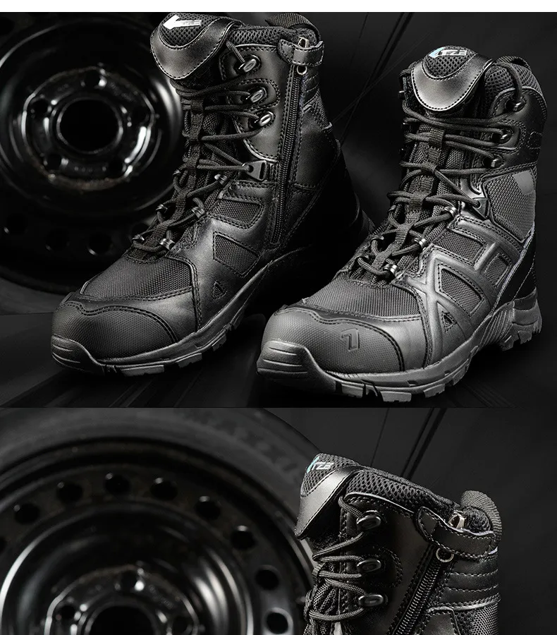 Hiking Shoes Tactical Boots Men′s and Women′s High Tops Non-Slip Breathable