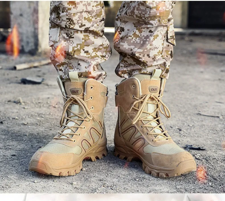 Men′ S Outdoor Tactical Boots High Top Desert Boots Combat Boots