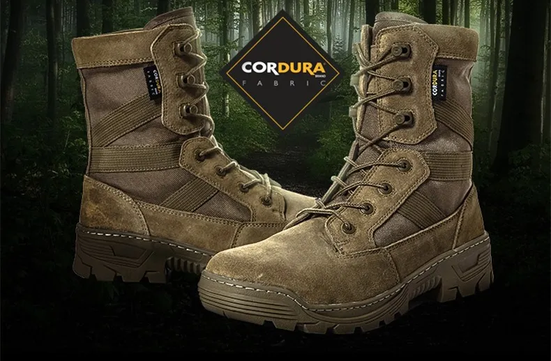 Outdoor Hiking Shoes Combat Boots High Top Turn Fur Cordur Pull Tactical Boots