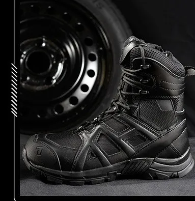 Outdoor Hiking Shoes Desert Black Hawk Tactical Boots Men′s and Women′s High Tops