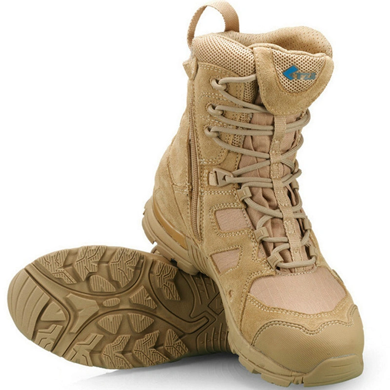 Outdoor Hiking Shoes Desert Black Hawk Tactical Boots Men′s and Women′s High Tops