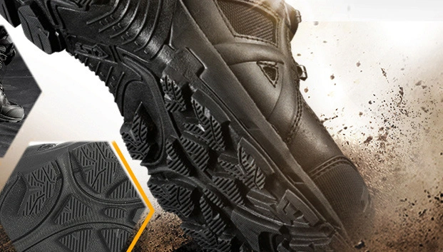 Outdoor Hiking Shoes Desert Black Hawk Tactical Boots Men′s and Women′s High Tops