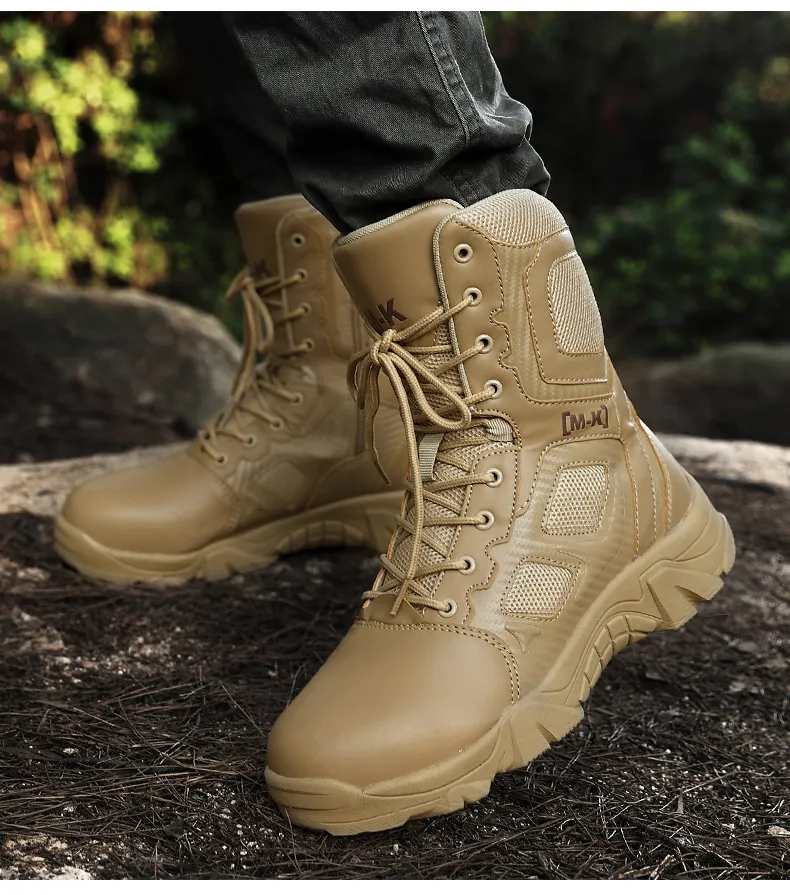 Steel Toe Boots Outdoor Flying Boots High Top Combat Men′ S Desert Autumn and Winter Cargo