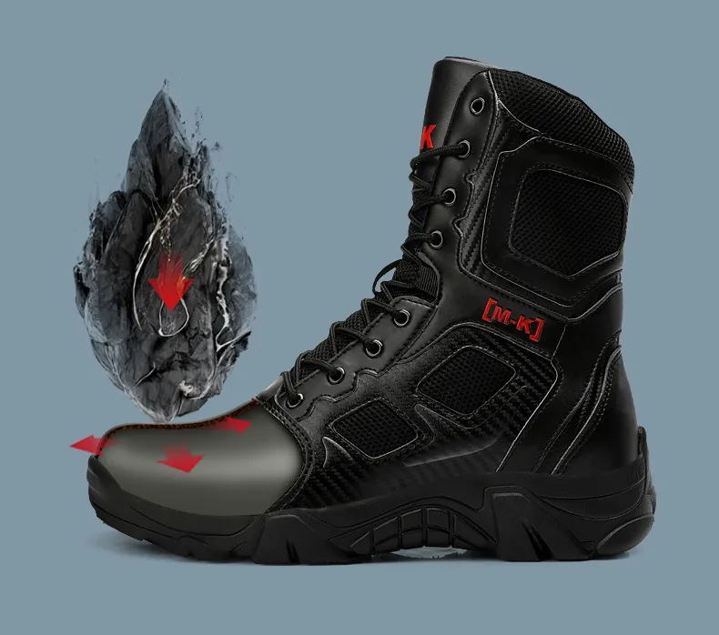 Steel Toe Boots Outdoor Flying Boots High Top Combat Men′ S Desert Autumn and Winter Cargo