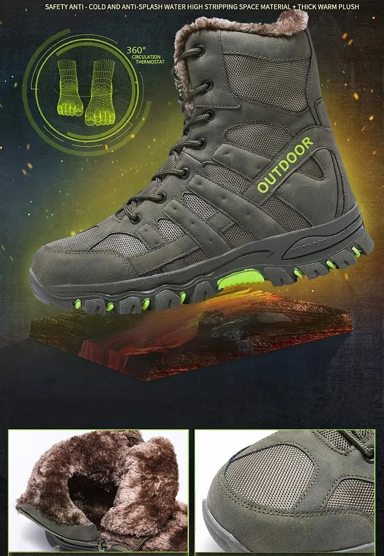 Winter Plus Fleece Tactical Boots Men′ S Outdoor Warm Uggs