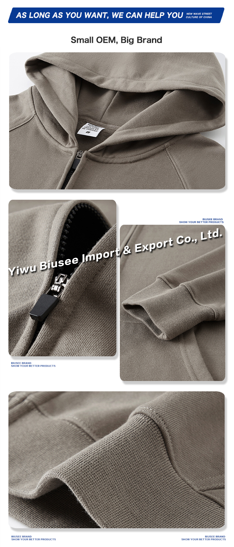 Garment Wholesale Men And Women Fleece Oversized Zip Up Hoodie Custom High Quality Zipper Hoodies