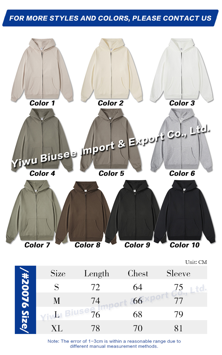 Garment Wholesale Men And Women Fleece Oversized Zip Up Hoodie Custom High Quality Zipper Hoodies