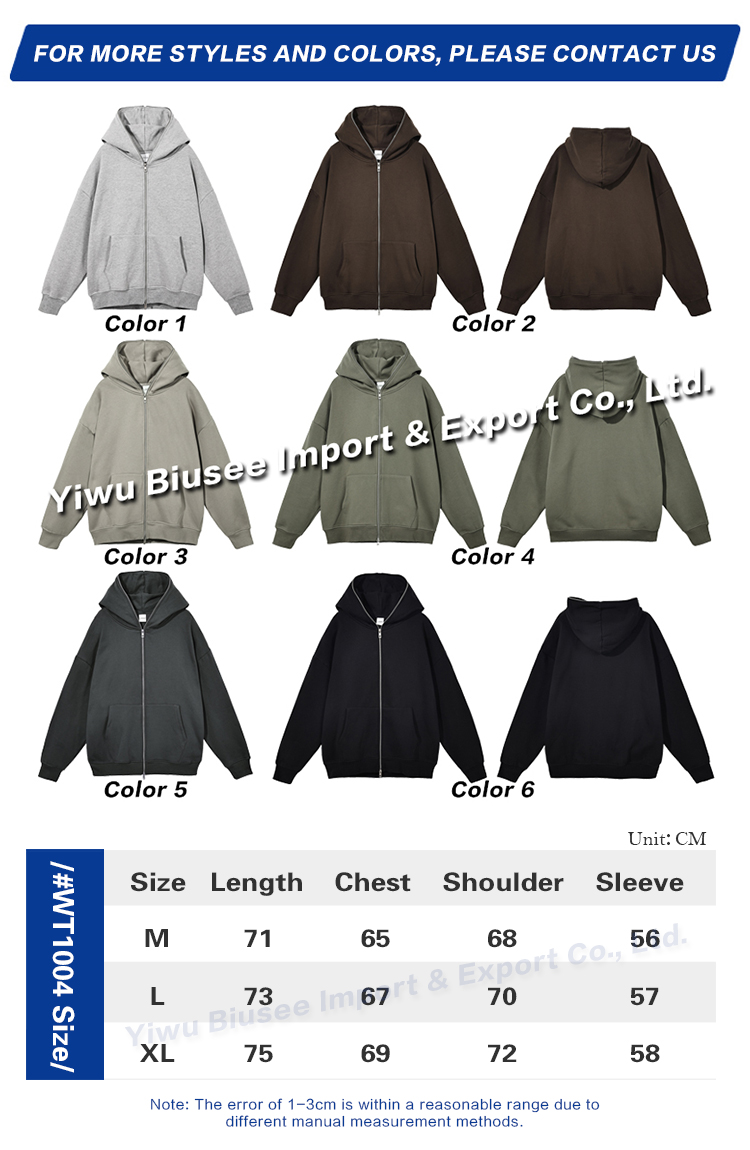 High Quality Full Zip Up Hoodie Custom Custom Heavyweight Hoodie Heavyweight Hoodie 100% Cotton