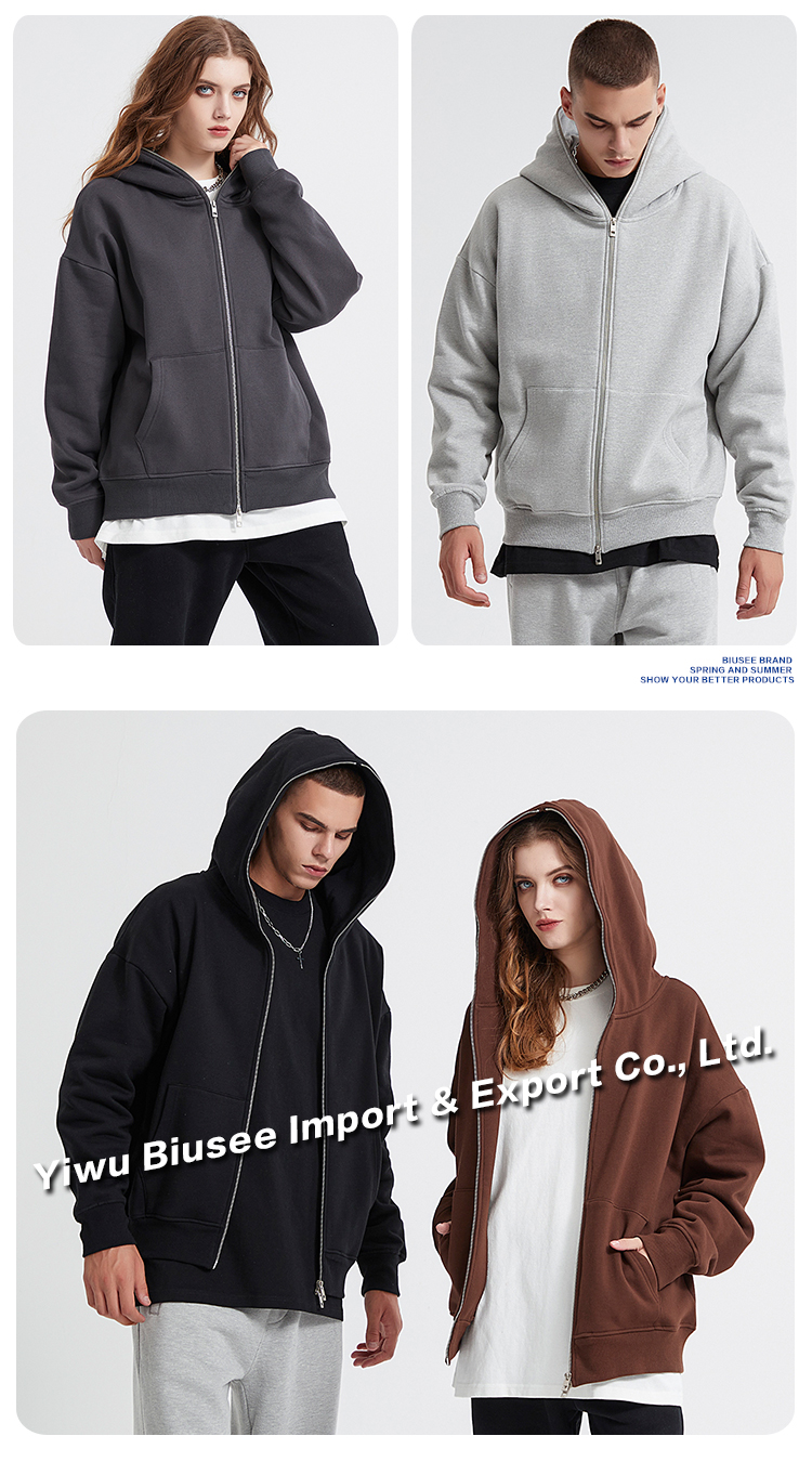 High Quality Full Zip Up Hoodie Custom Custom Heavyweight Hoodie Heavyweight Hoodie 100% Cotton