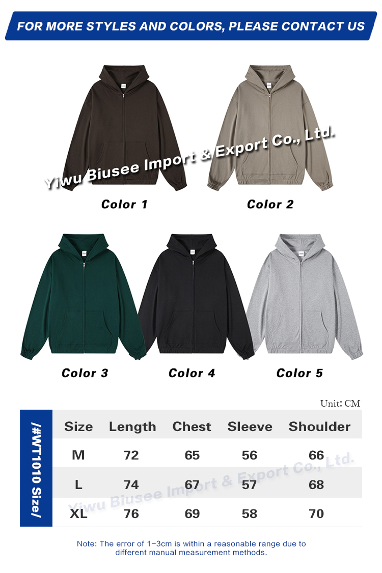 Wholesale Full Zip Men's Hoodies Cotton And Polyester Zipups With Elastic Hem Jacket Custom With Your Own Logos