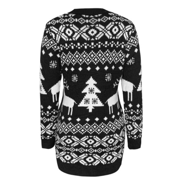 2024 Christmas Winter Fashion Long Pullover Knit Sweaters Women Warm Clothing For Lady