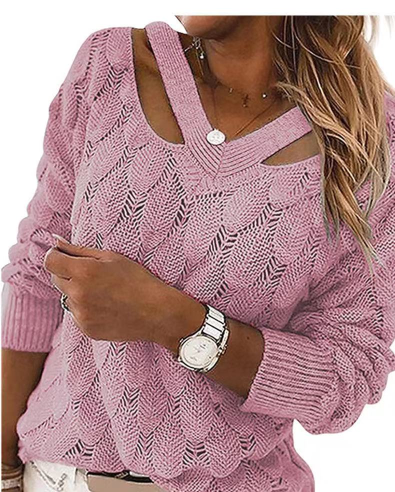 2024 Fashion Winter Fashion New Knitwear Off-The-Shoulder Sweater Women Tops Lady Clothing