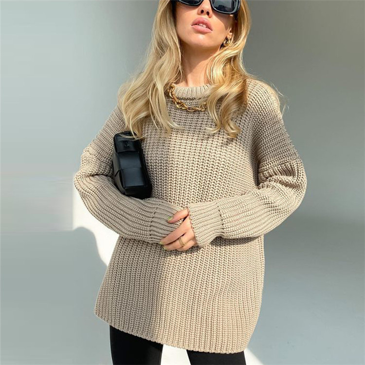 Custom Design Sweater Turtleneck Tops High Neck Girl Knitted Cotton Pullover Women Sweater Clothing