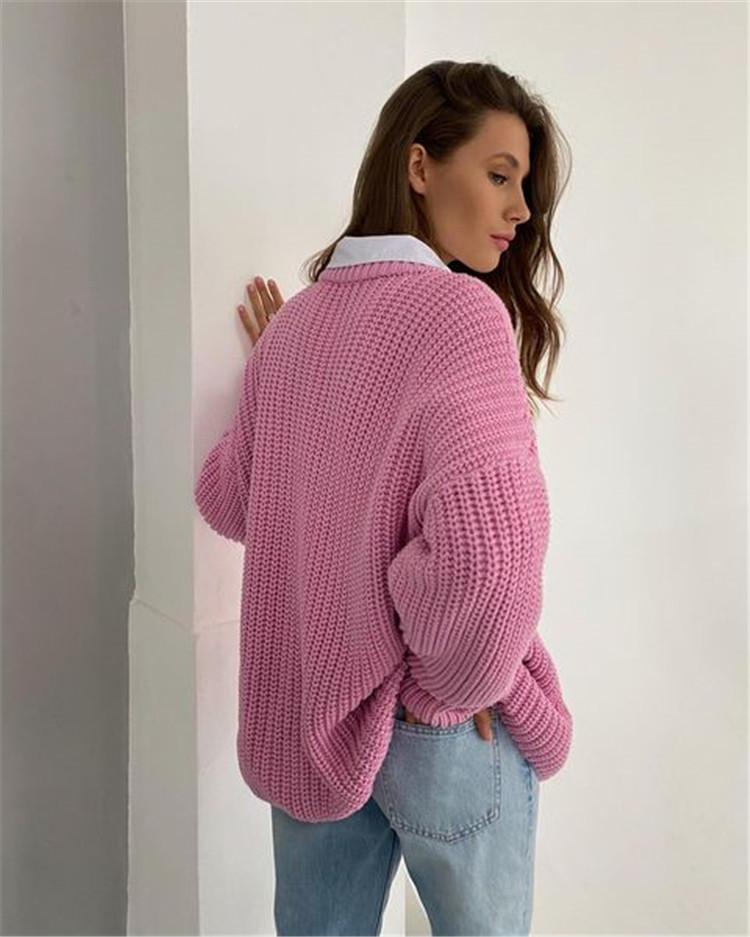 Custom Design Sweater Turtleneck Tops High Neck Girl Knitted Cotton Pullover Women Sweater Clothing