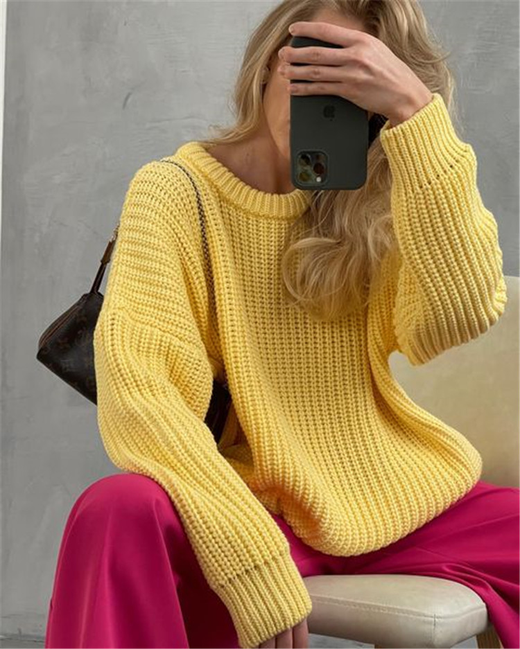 Custom Design Sweater Turtleneck Tops High Neck Girl Knitted Cotton Pullover Women Sweater Clothing