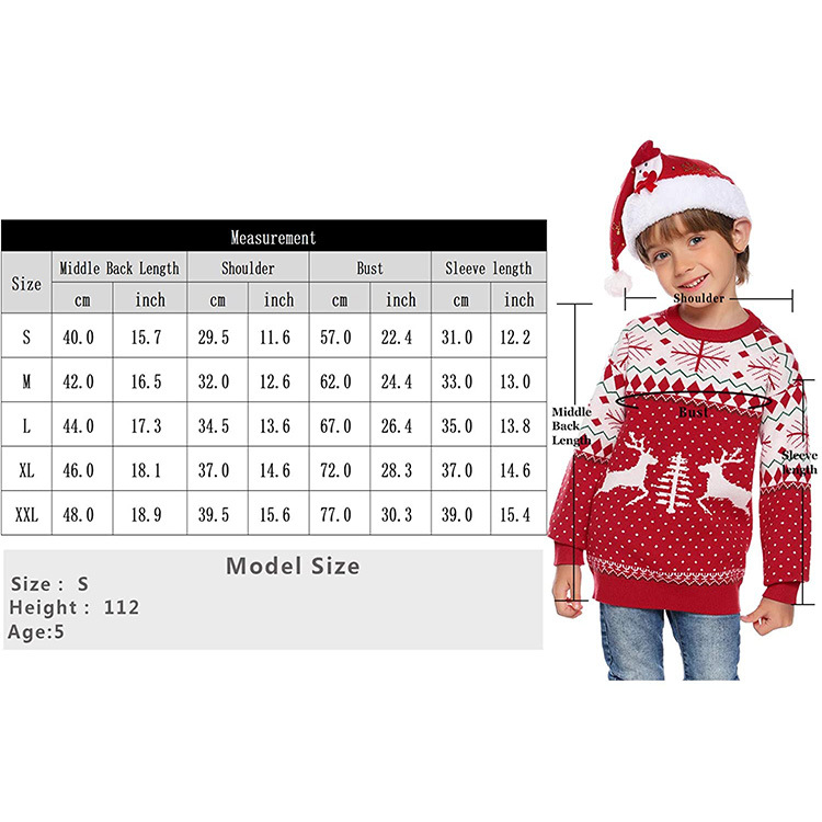 Custom Unisex Christmas Sweater Jacquard Knit Pullover Winter Xmas Cartoon Women Men Kids Christmas Family Sweater