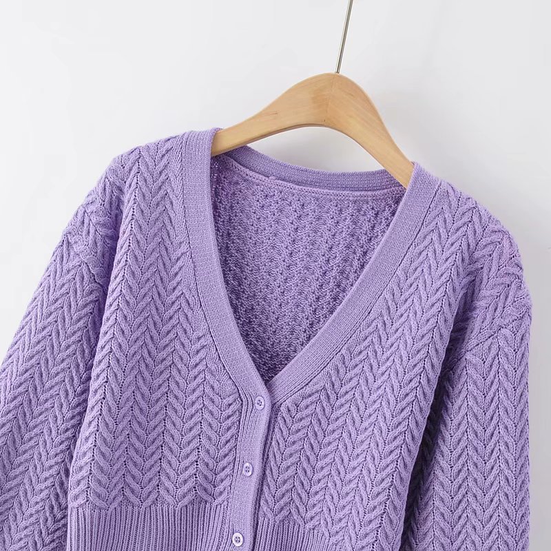 Hot Style Casual Women's Long Sleeve Sweater Cardigan Big V-Neck Knitted Buttons Clothing