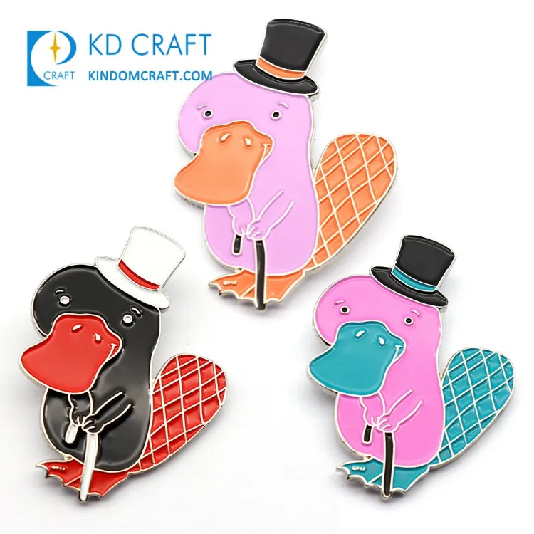 Custom Shaped Metal Promotion Funny Soft Enamel Party Lovely Cartoon Anime Lapel Badge Cute Animal Crossing Duck Pins for Sale