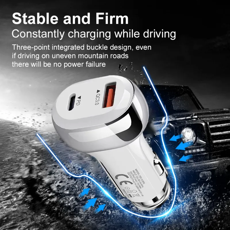 Car Charger Dual USB QC 3.0 Adapter Cigarette Lighter LED Voltmeter for All Types Mobile Phone Charger Smart Dual USB Charging