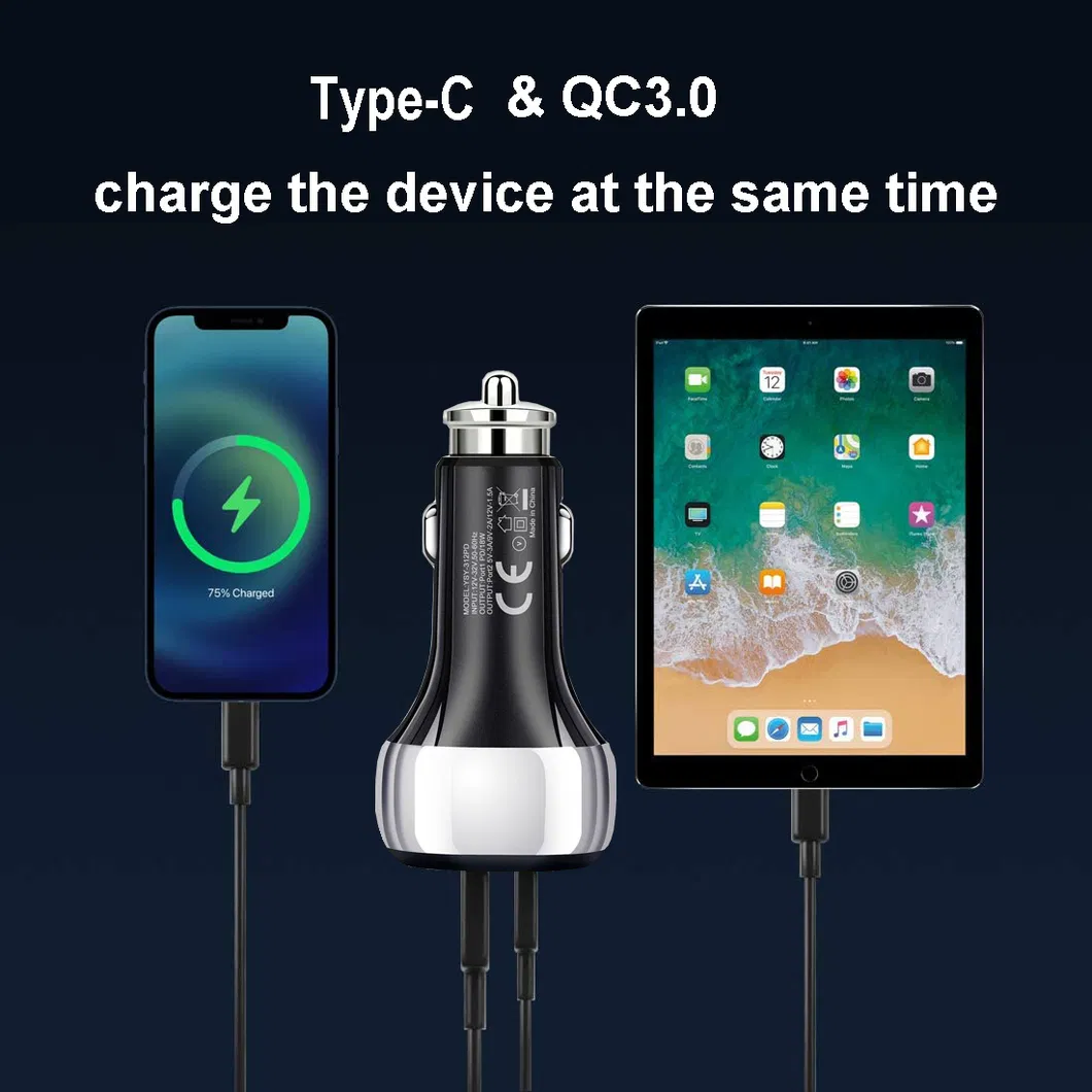 Car Charger Dual USB QC 3.0 Adapter Cigarette Lighter LED Voltmeter for All Types Mobile Phone Charger Smart Dual USB Charging