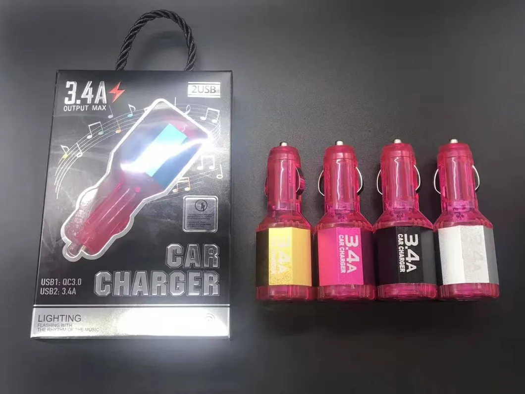 New Design 5V 2A Dual Ports LED USB Car Charger